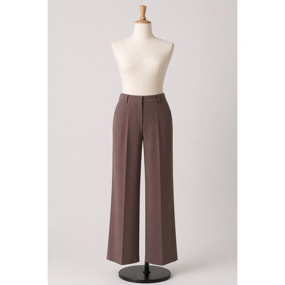 Dkny Pants - DKNY Womens Mauve Brown Pleated Wide Leg Dress Pants Size 10 New